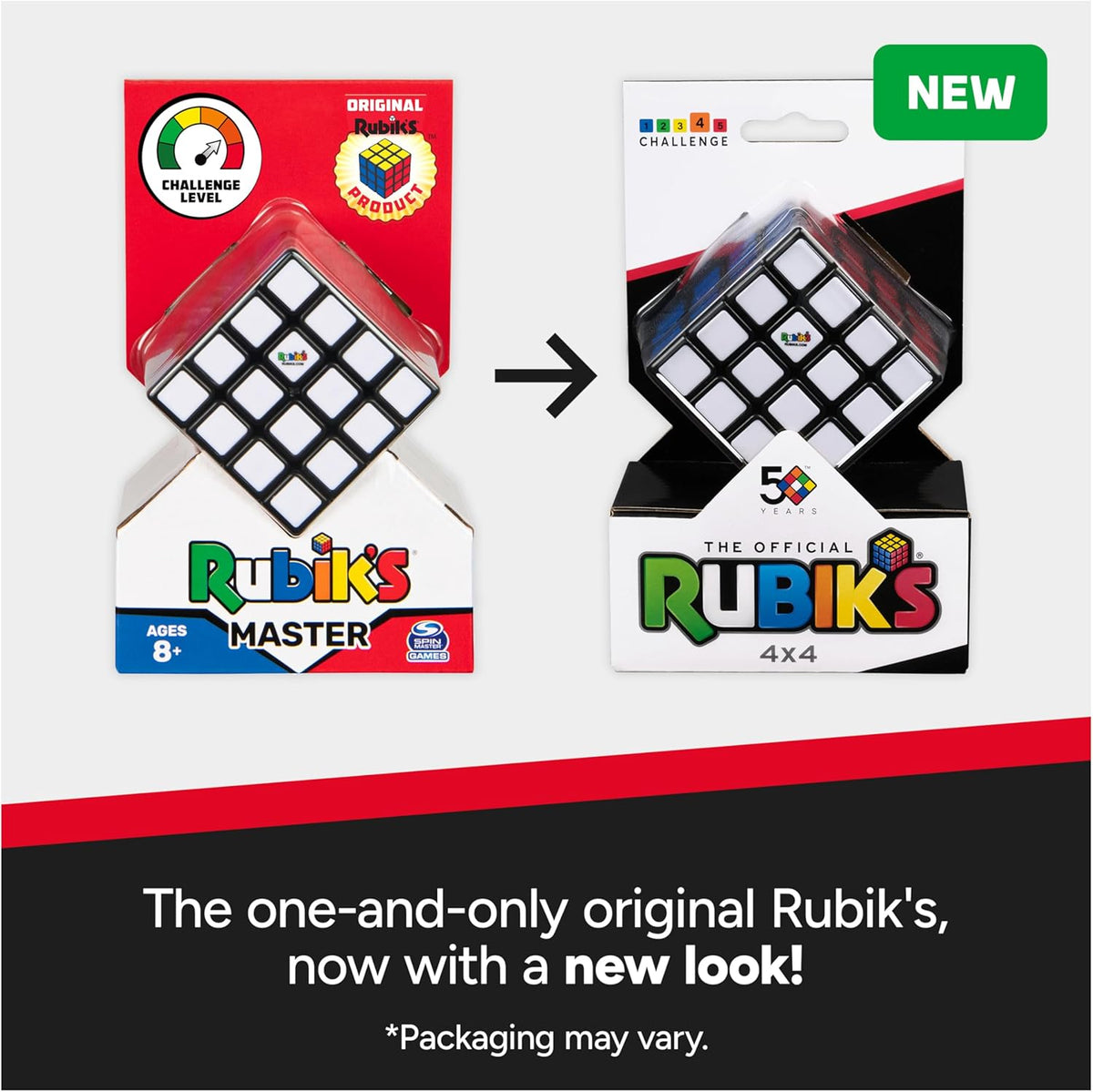 Rubik’s Master, The Official 4x4 Cube Classic Color-Matching Problem-Solving Brain Teaser Puzzle