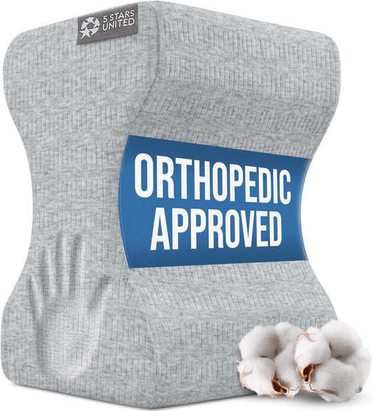5 STARS UNITED Knee Pillow for Side Sleepers - Hip Pain Relief, Memory Foam Leg Cushion for Side