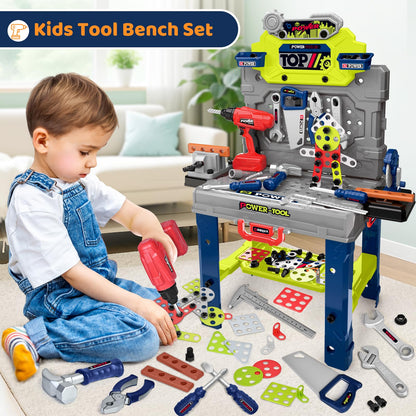 Kids Tool Bench with Electric Drill, Toddler Tool Set for Boys Ages 3-5 6-8