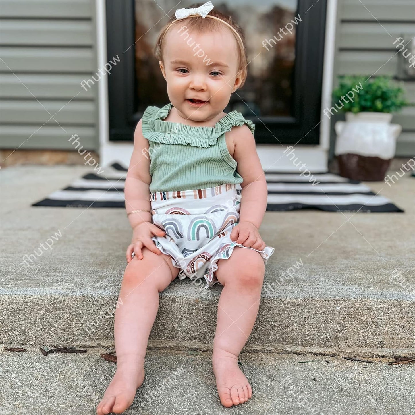 fhutpw Baby Girl Clothes Summer Cute Outfits 3 6 12 18 Months Spaghetti Strap Romper & Floarl