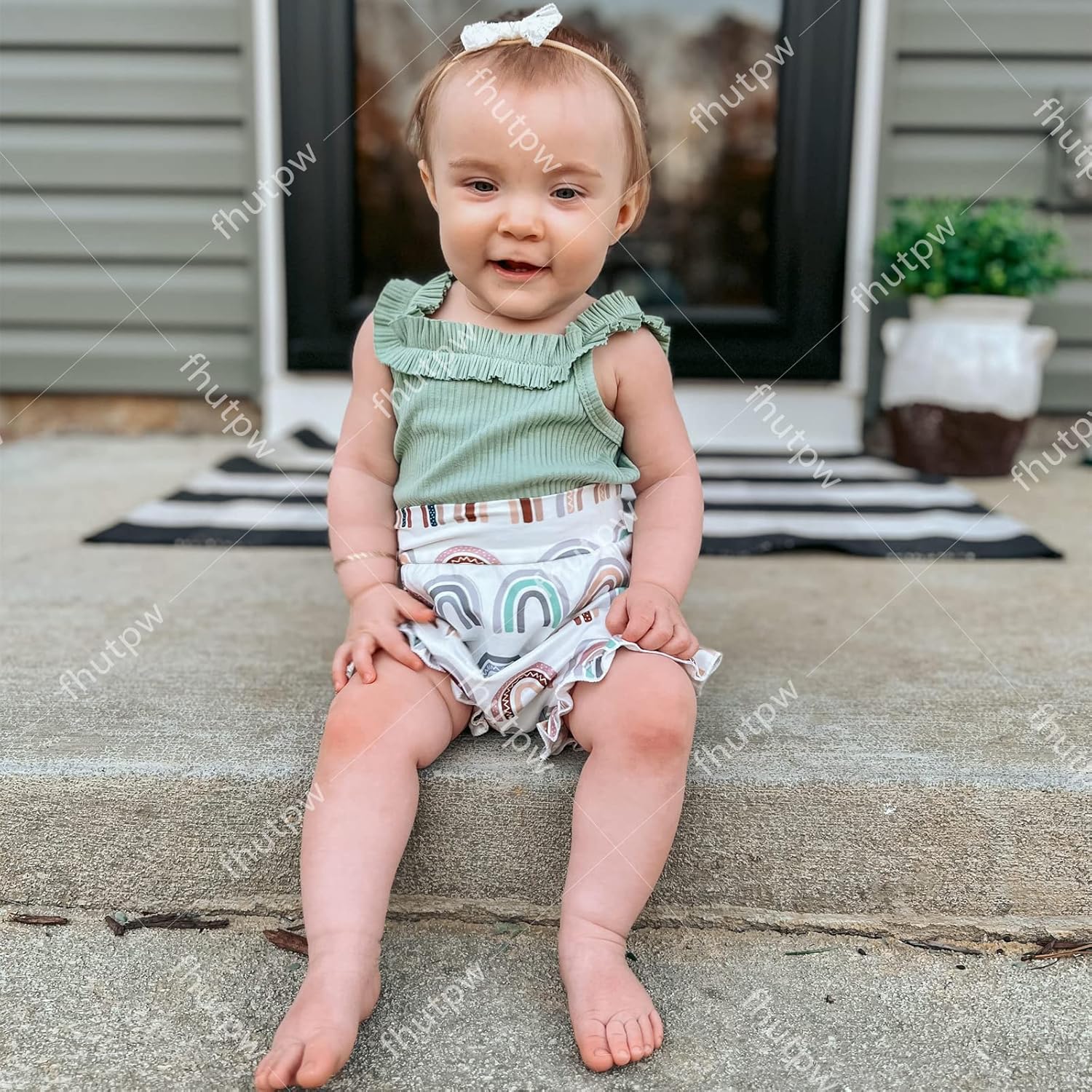 fhutpw Baby Girl Clothes Summer Cute Outfits 3 6 12 18 Months Spaghetti Strap Romper & Floarl