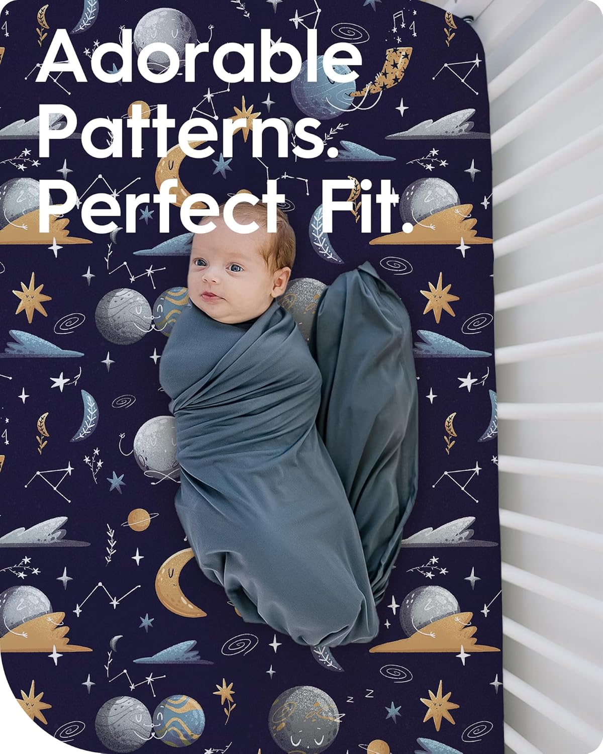 Crib Sheet for Boy Girl, Premium Soft Jersey Knit Fitted Crib Sheet, Safe and Snug, Durable