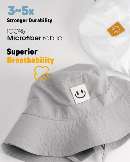 FURTALK Baby Sun Hat Smile Face Toddler Boys Girls Bucket Hat 0-5 Years Kids UPF 50+ Sun Protection
