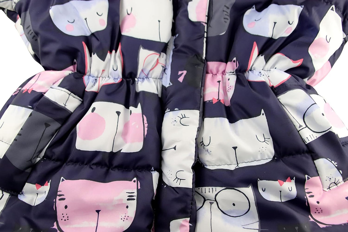 Miss Bei Girl's Winter Coat Jacket Hooded Kids Toddler Flower Print Parka Outwear Warm Cotton