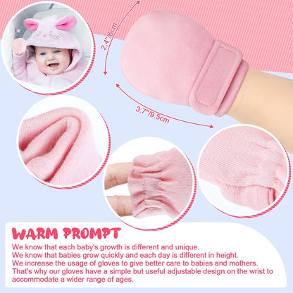 Newcotte 12 Pairs Adjustable Preemie Baby Mittens No Scratch Newborn Cotton Breathable Gloves Warm