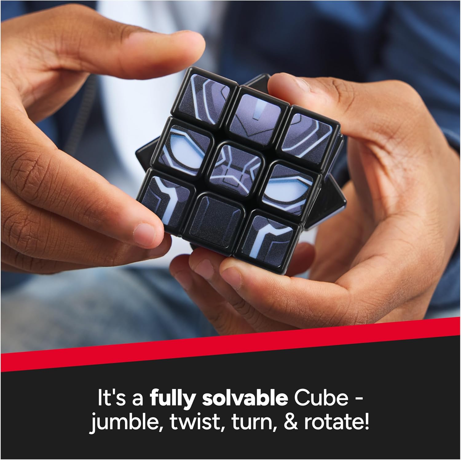 Rubik’s Cube Black Panther Cuber, Problem-Solving Challenging Brain Teaser Collectible Black