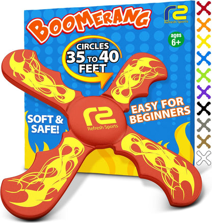 Boomerang for Kids - It Really Does Fly Back - Fun & Easy to Use Toy Gifts for Boys & Girls - Soft