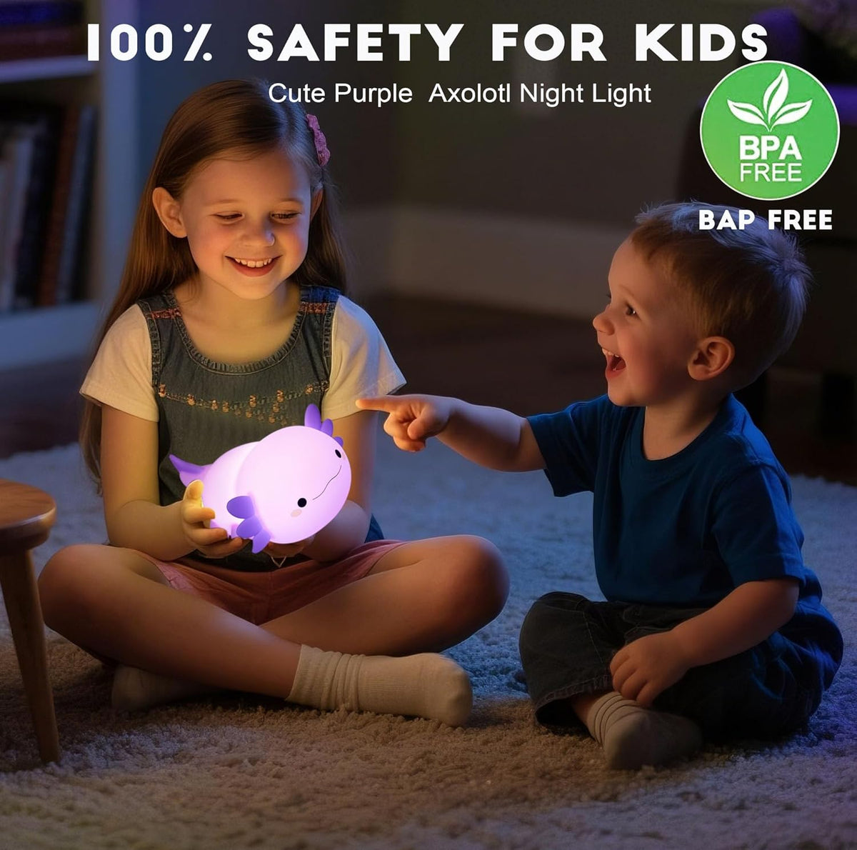 DREAMING MY DREAM Axolotl Night Light for Kids,Cute Axolotl Gifts lamp Rechargeable Light Table