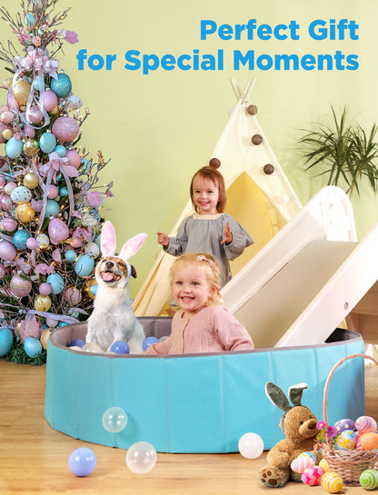 Hikiddy Large Ball Pit for Toddlers - 44in Baby Ball Pool with Playmat, Hold Over 1000 Balls