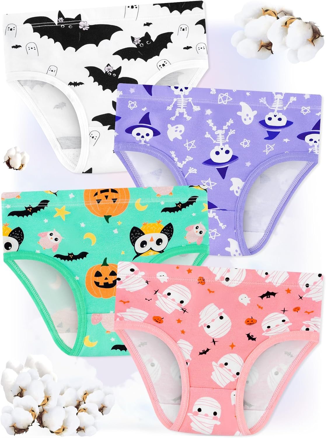 Girls' Underwear,Soft Cotton Tagless Panties for Toddlers' & Little Kids' Comfort,Breathable
