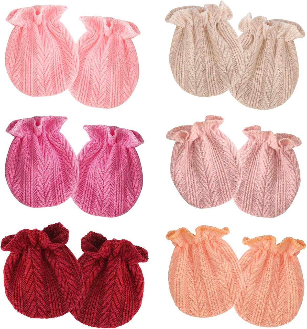 Newborn Baby Mittens No Scratch Cotton Elastic Wrist Gloves Infant Toddler Mittens for Baby Boy