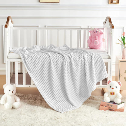 Soft Fleece Baby Blanket Ultra Cozy Grey Baby Blankets for Boys Warm and Lightweight Infant Toddler