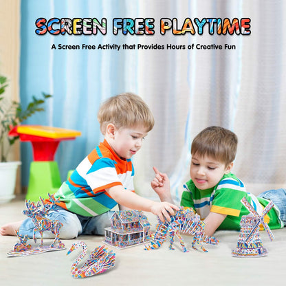 BEARUN 3D Coloring Puzzle Set, Arts and Crafts for Girls and Boys Age 6 7 8 9 10 11 12 Year Old