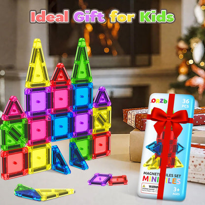Magnetic Tiles Mini Travel Toddler Set, Magnetic Blocks Building Kids Toys & Games, Montessori