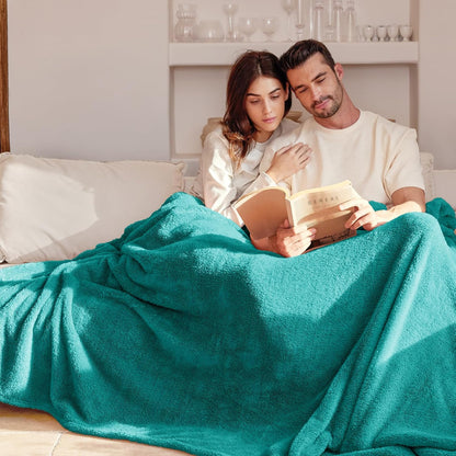 Exclusivo Mezcla Twin Size Flannel Fleece Blanket, Super Soft Velvet Plush Bed Blanket, Fuzzy Cozy