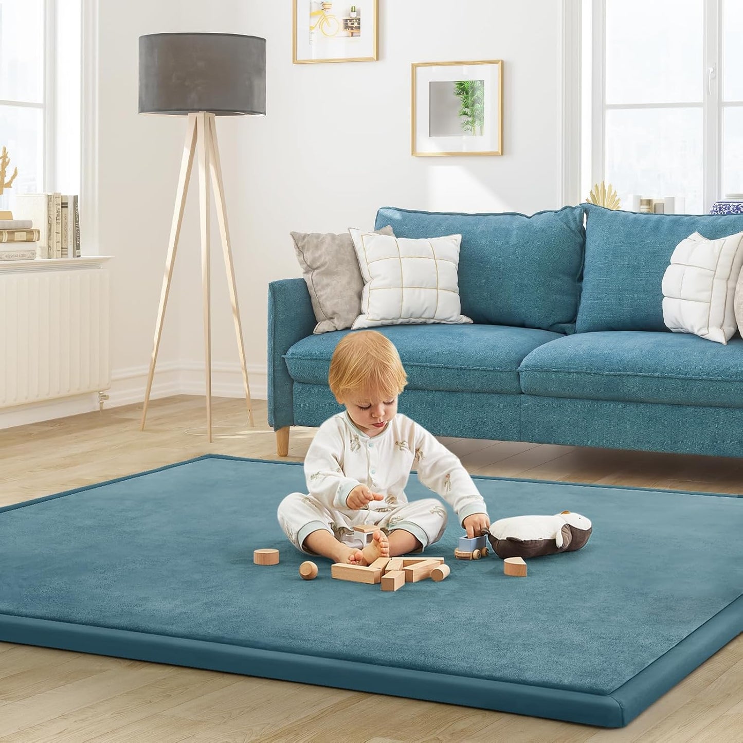 Baby Play Mat for Floor Tummy Time Nursery Rug Muscle Area Rug Playroom Rug Tatami 50 * 50" Memory