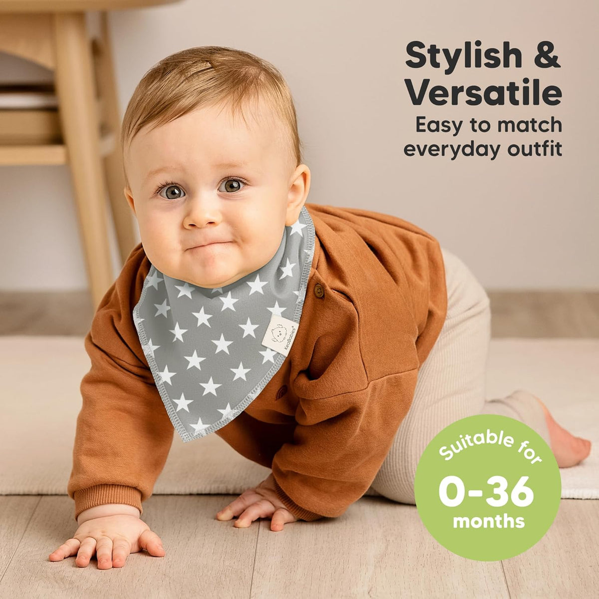 8-Pack Organic Baby Bandana Bibs for Boys, Girls - Super Absorbent Triangle Baby Bibs for Drooling