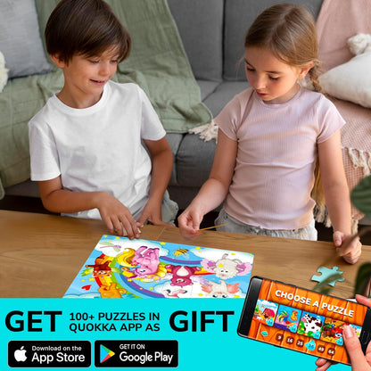QUOKKA Puzzles for Toddlers 3-5 – 4 x 48 Pieces Puzzles for Kids Ages 3-4 – 12 Toy Learning Vert