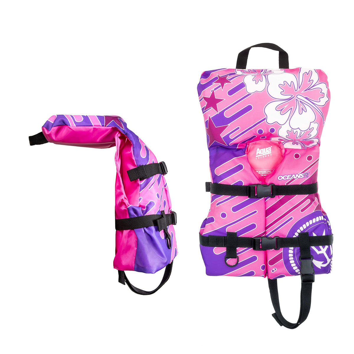 Oceans 7 US Coast Guard Approved, Infant-Child-Youth Life Jacket Vest – Sizes for 8-90 Lbs. – Type