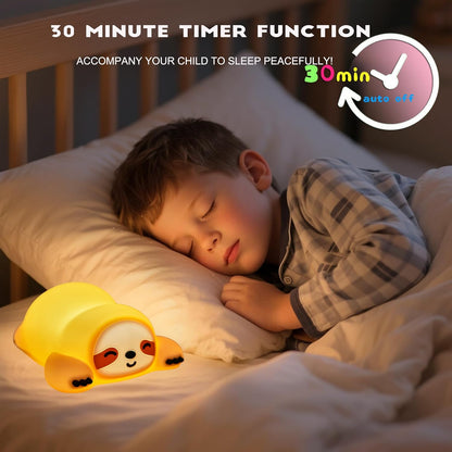 DREAMING MY DREAM Night Light for Kids,Squishy Sloth Night Light,LED Novelty Animal Nightlight,3