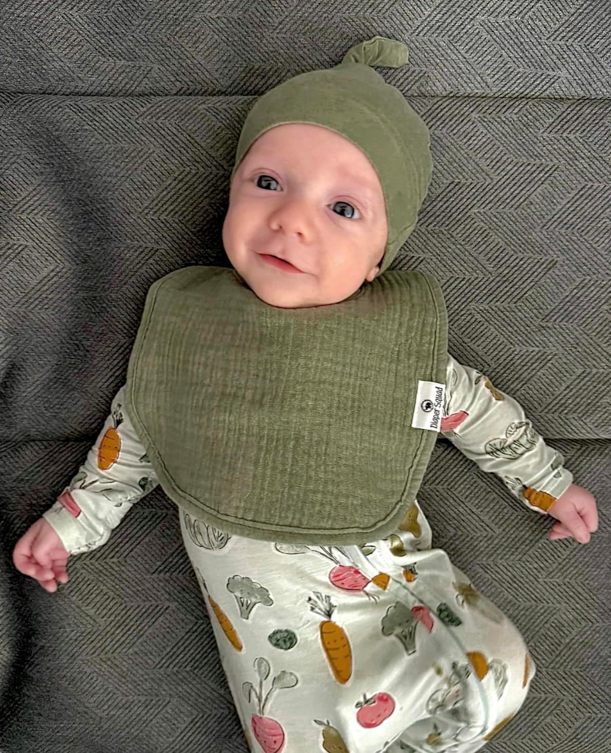 DiaperSquad's Baby Bibs for Drooling and Teething, Bibs for Boys, Baby Girl - Solid Cotton Baby