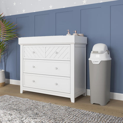 Foundations Tall Diaper Pail with Airtight Lid - Durable & Odorless Diaper Disposal, Large