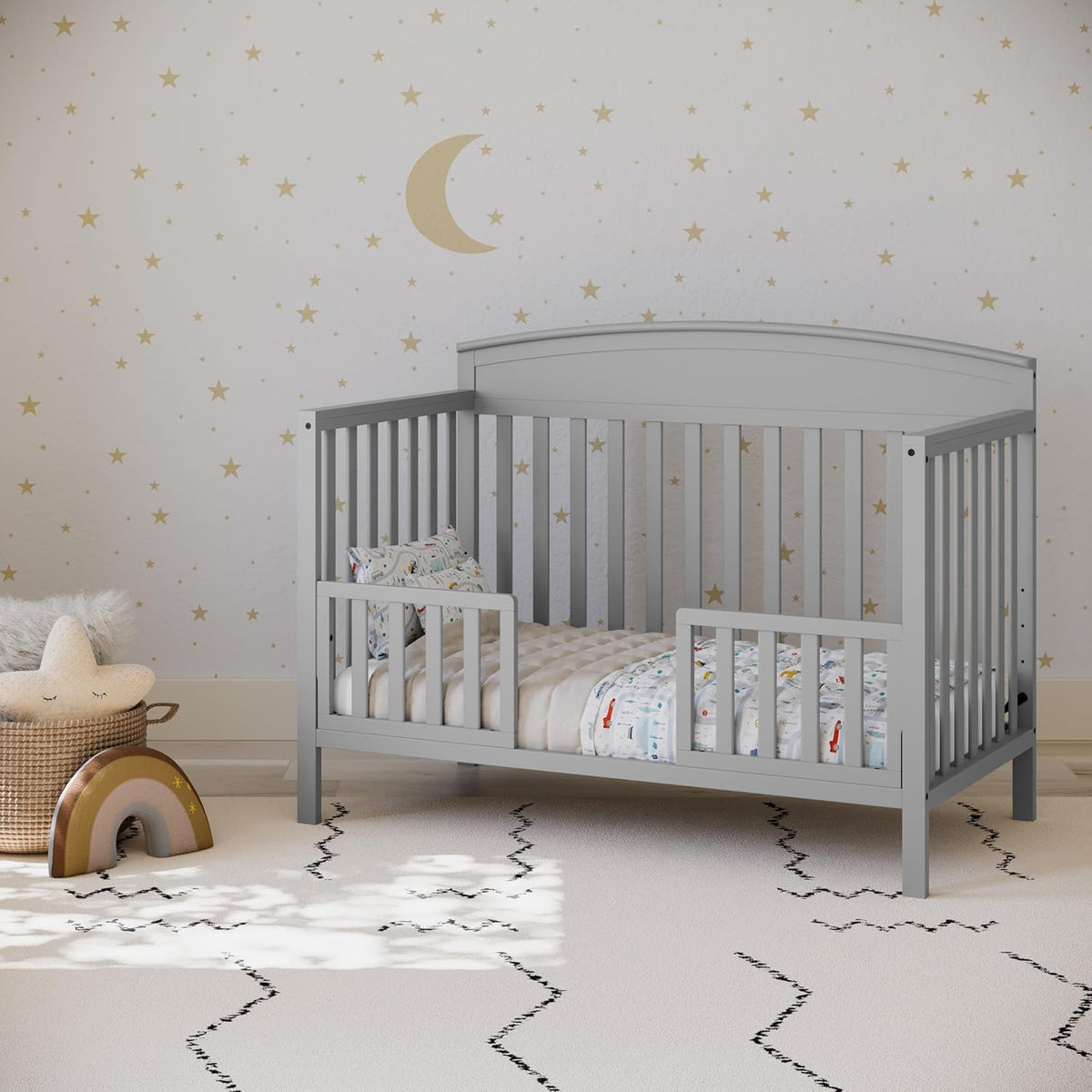 Graco Benton 5-in-1 Convertible Crib (Pebble Gray) – GREENGUARD Gold Certified, Converts from Baby