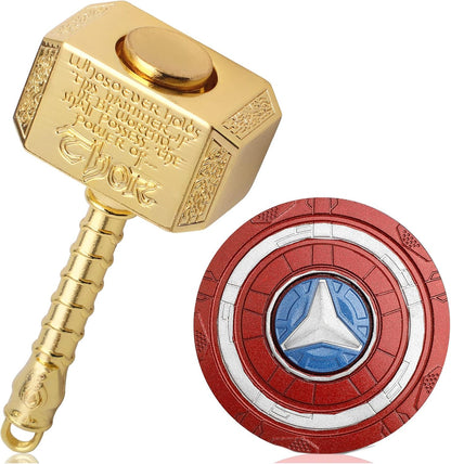Transformable Fidget Spinner, Metal Hand Hammer Fidgit Chain Toy for Kids Adults, Cool Shield