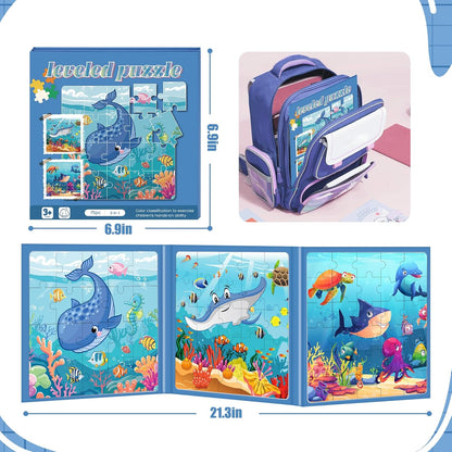 Magnetic Puzzles for Toddlers 3-5 , 75-Pieces Travel Toys , Sea Puzzles Ages 4-6, Educational