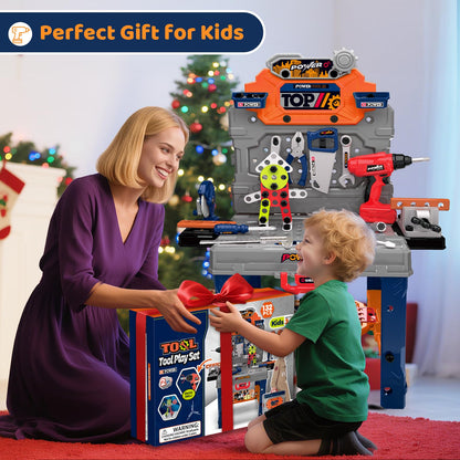 Kids Tool Bench with Electric Drill, Toddler Tool Set for Boys Ages 3-5 6-8