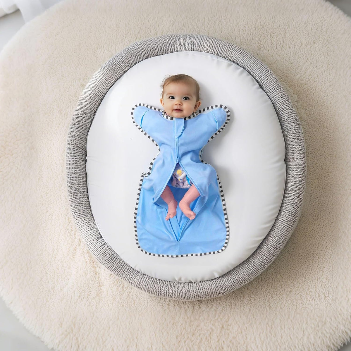 Transition Swaddle, 2 Pack 100% Cotton Baby Sleep Sack, 2-Way Zipper Infant Arm Up Swaddle for