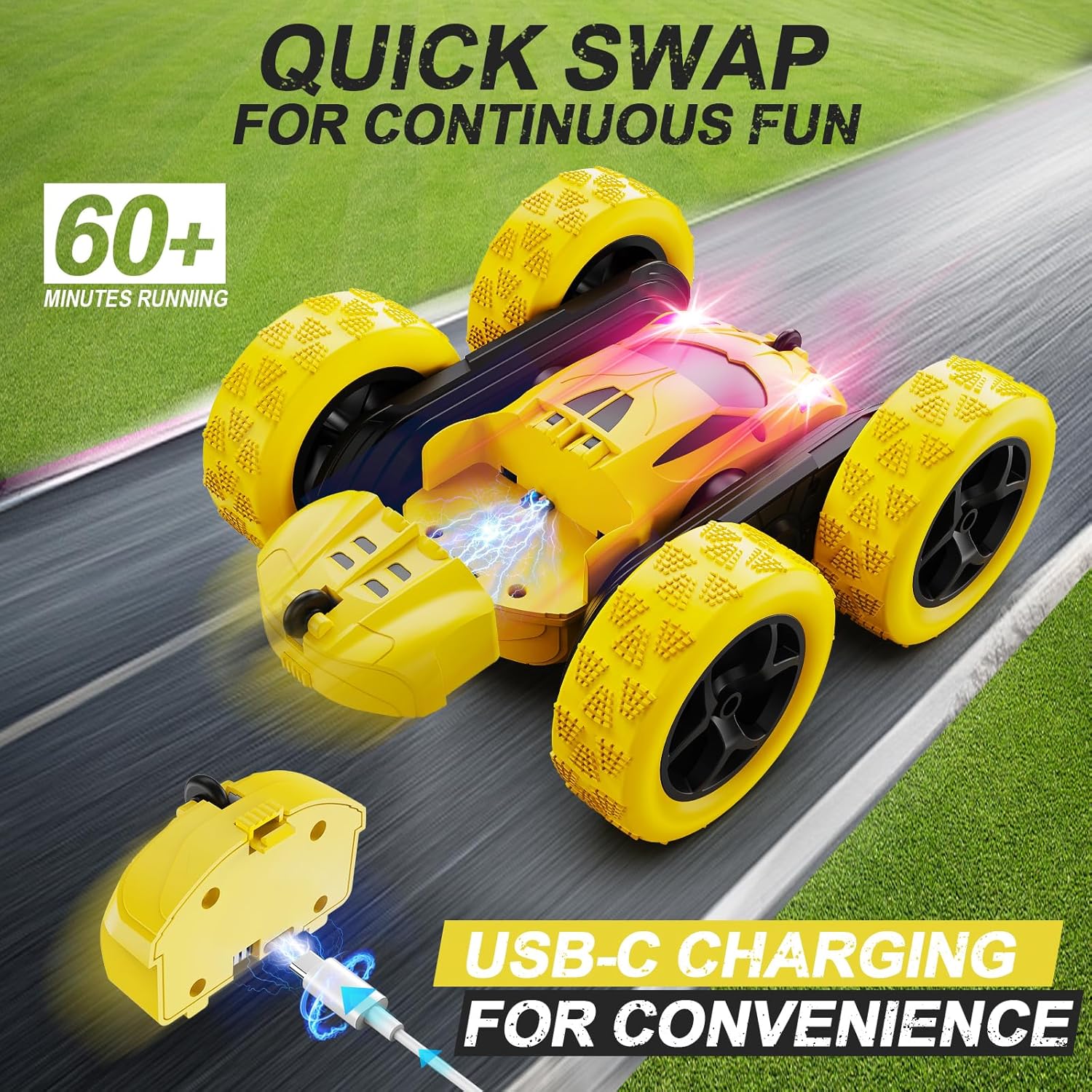 Remote Control Car,RC Car Toys for 6-12 Year Old Boys, Off Road RC Stunt Car 4WD 360° Rotating