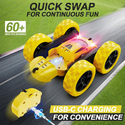 Remote Control Car,RC Car Toys for 6-12 Year Old Boys, Off Road RC Stunt Car 4WD 360° Rotating