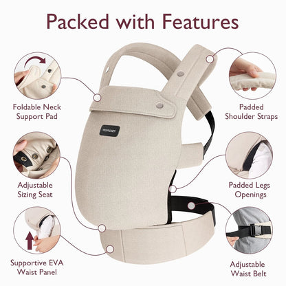 Momcozy Baby Carrier - Ergonomic, Cozy and Lightweight Carrier for 7-44lbs, Effortless to Put On