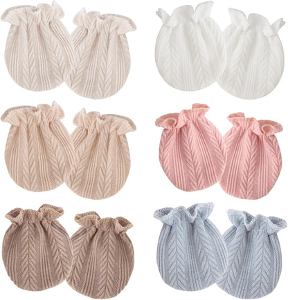 Newborn Baby Mittens No Scratch Cotton Elastic Wrist Gloves Infant Toddler Mittens for Baby Boy