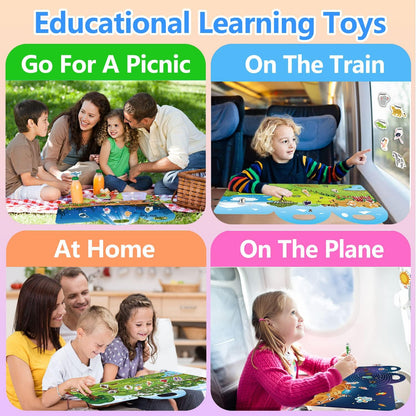 Reusable Sticker Books for Kids, Jelly Quiet Book, Preschool Learning Activities Busy Book for