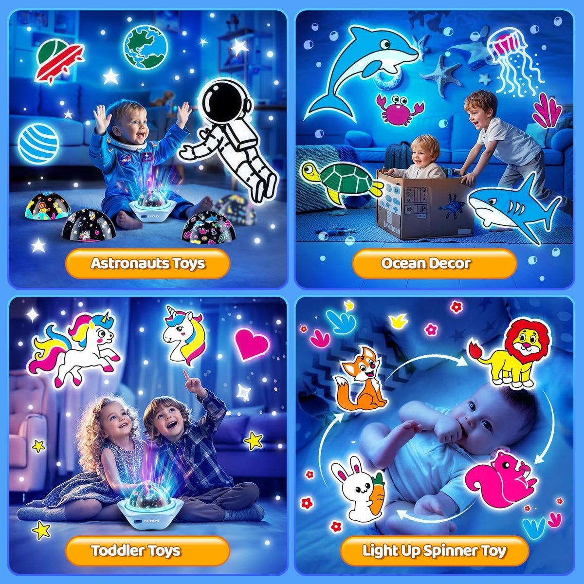 Onefire Star Projector Light Up Toys, Glow In The Dark Stars for Ceiling Projection Kids