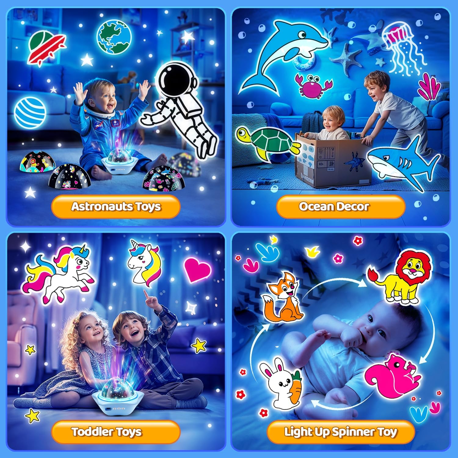 Onefire Star Projector Light Up Toys, Glow In The Dark Stars for Ceiling Projection Kids