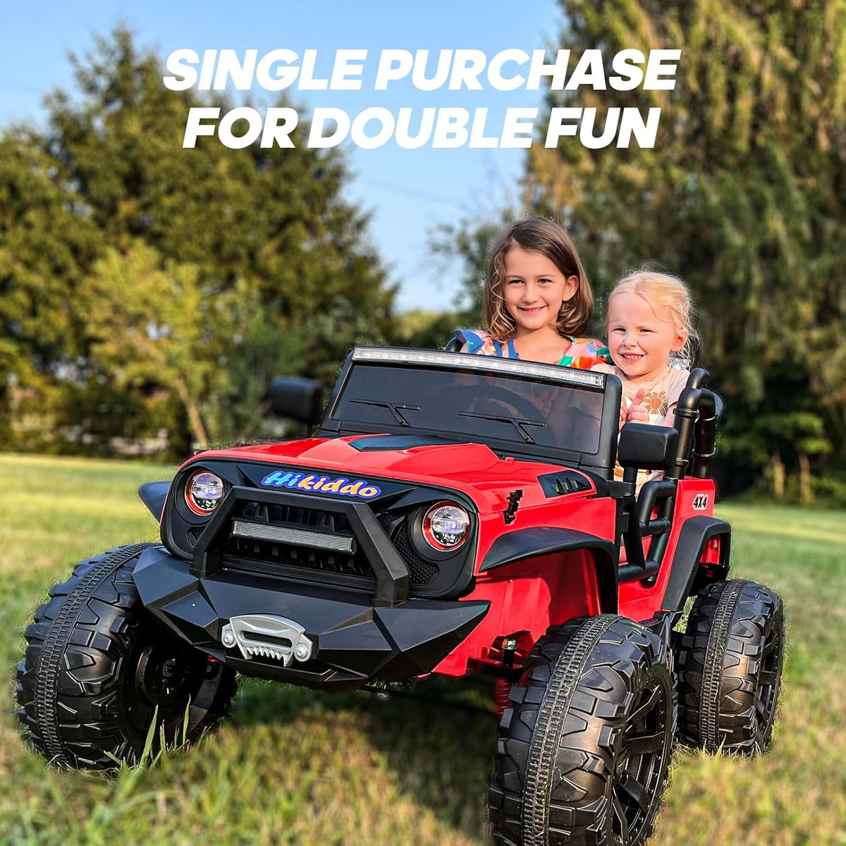 24V 9Ah Ride on Toy for Big Kids, 4WD 2 Seater Ride on Car Truck with Remote Control, 4x200W Motor