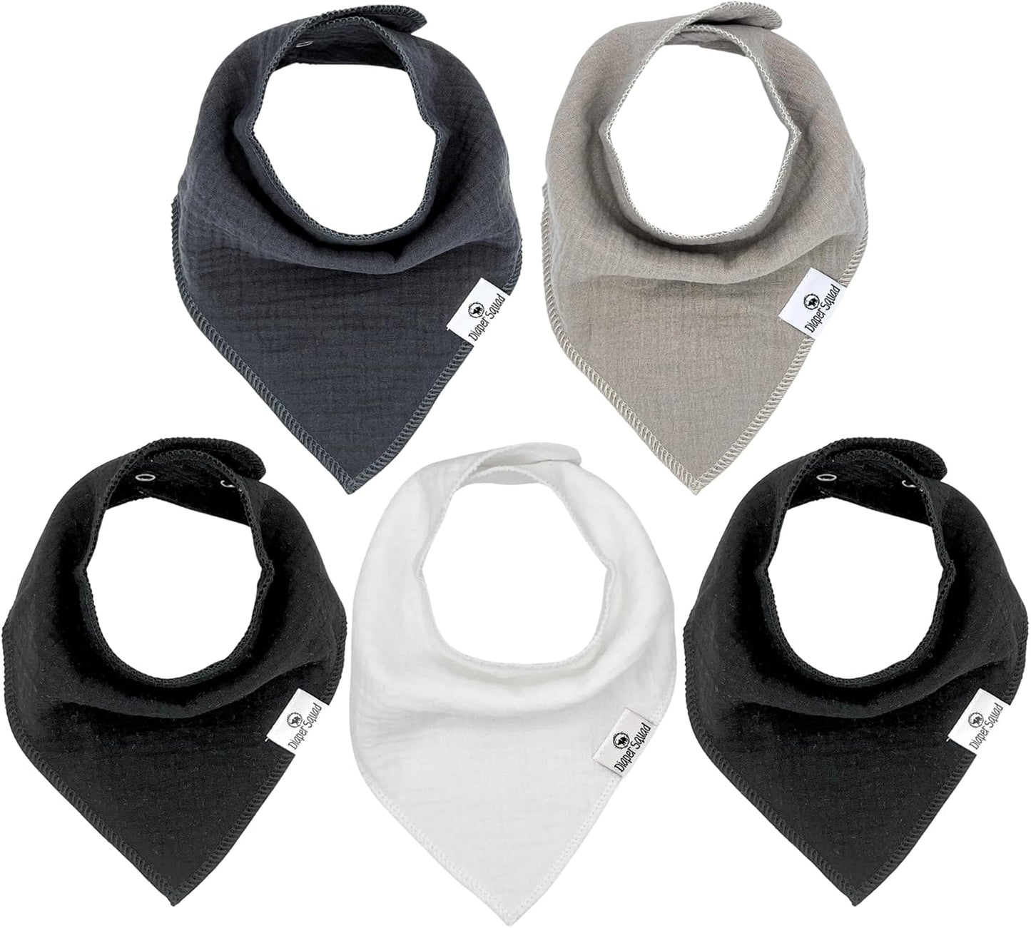 DiaperSquad's Baby Bibs for Drooling and Teething, Bibs for Boys, Baby Girl - Solid Cotton Baby
