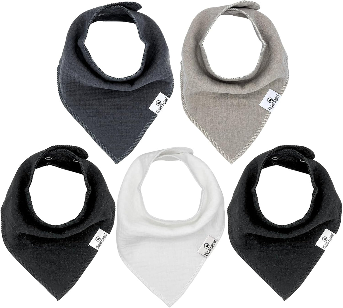 DiaperSquad's Baby Bibs for Drooling and Teething, Bibs for Boys, Baby Girl - Solid Cotton Baby