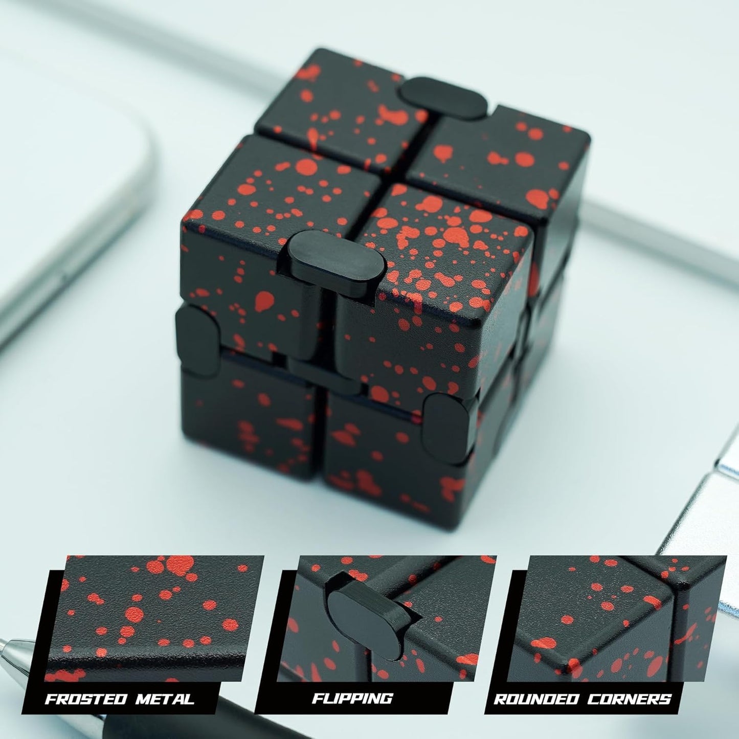 Infinity Cube Fidget Toy, Metal Anxiety Relief Toys Fidget Cube for Adults, ADHD Desk Toys for Kids