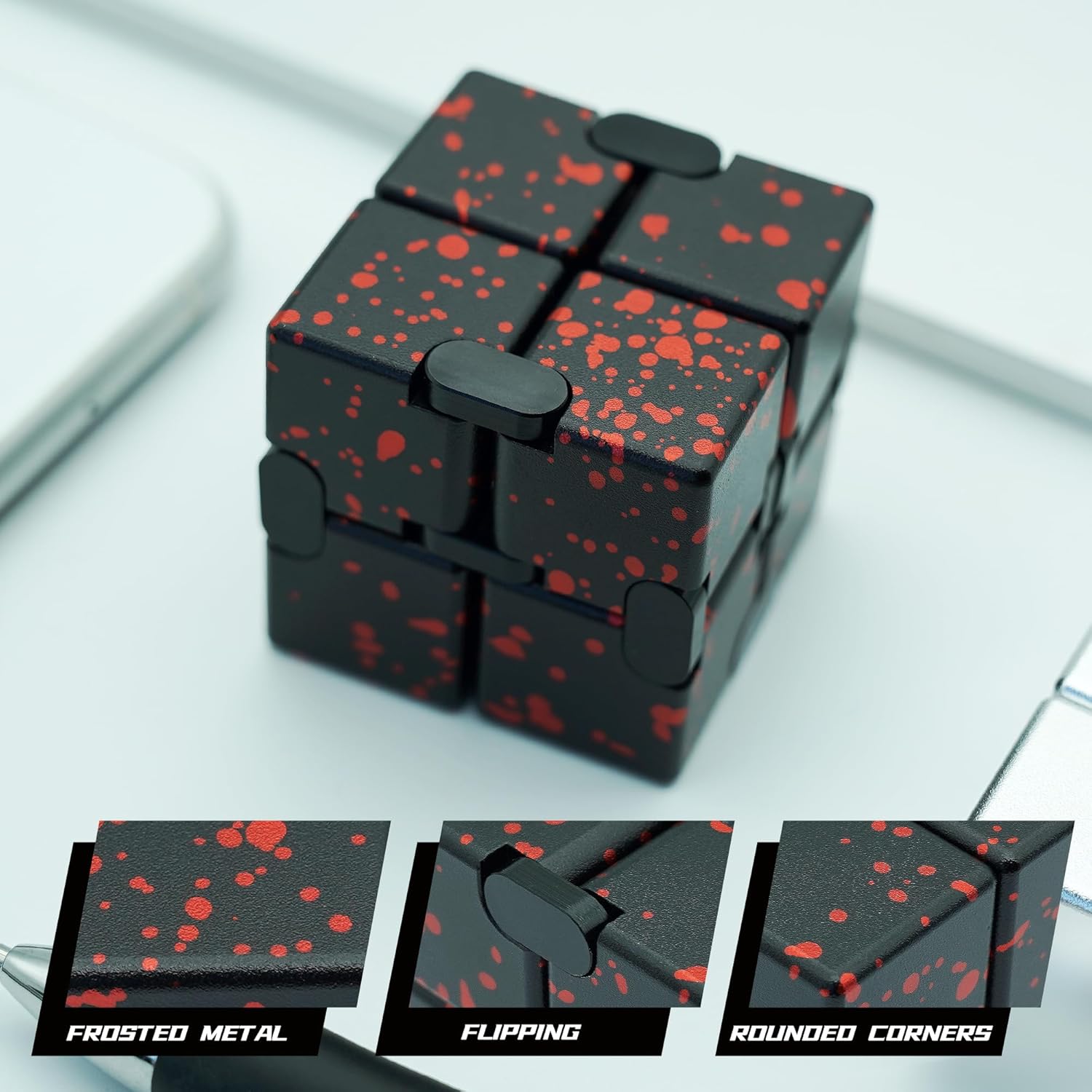 Infinity Cube Fidget Toy, Metal Anxiety Relief Toys Fidget Cube for Adults, ADHD Desk Toys for Kids