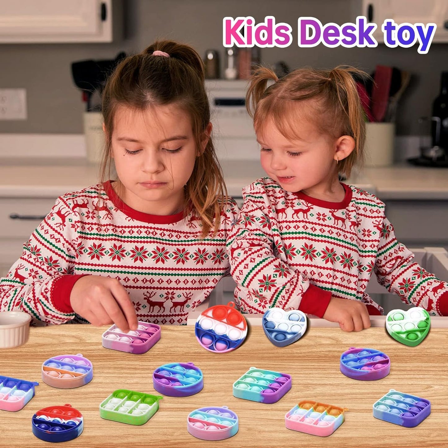 108 PCS Mini Pop Keychain Fidget Toys,3 Shape Pop Fidget Toys Its Party Favors Kids Toys Fidgets