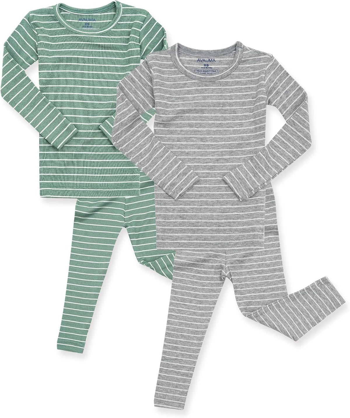 AVAUMA Stripe Pattern Baby Boys Girls Pajama Set Kids Toddler Snug fit Ribbed Sleepwear pjs for