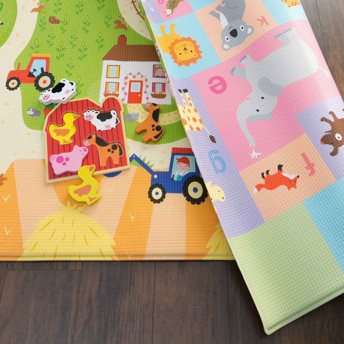 Baby Care Play Mat - Playful Collection (Busy Farm, Large) - Play Mat for Infants – Non-Toxic Baby