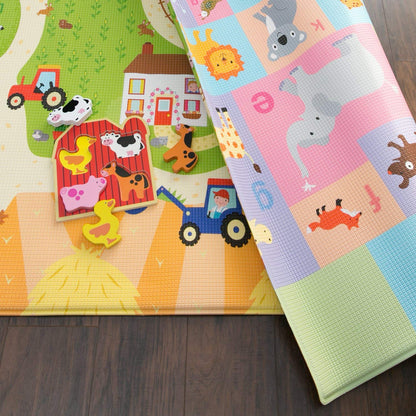 Baby Care Play Mat - Playful Collection (Busy Farm, Large) - Play Mat for Infants – Non-Toxic Baby