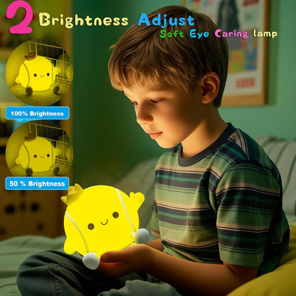 DREAMING MY DREAM Tennis Night Light,LED Squishy Novelty Night Lamp,2 Levels Dimmable Nursery