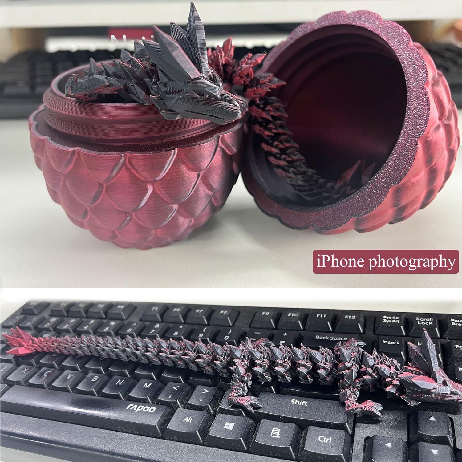 3D Printed Dragon Egg, Mystery Crystal Dragon Egg Fidget Toys Surprise, Easter Eggs Articulated