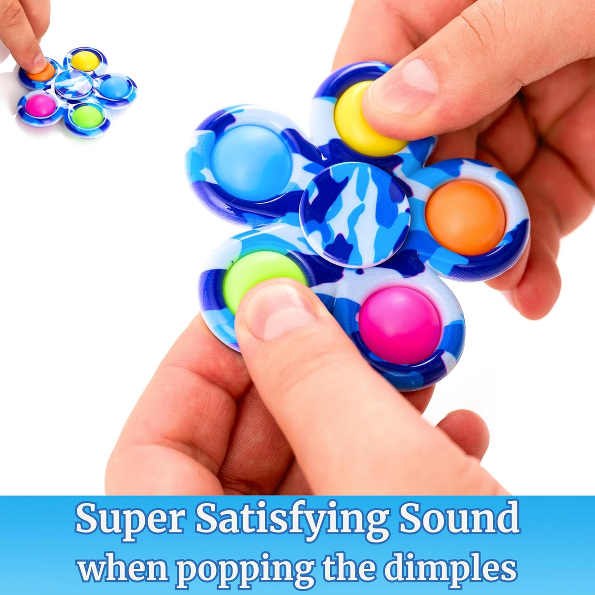 Nutty Toys Fidget Spinner Dimple Popper Sensory Toy - Top Stress & Anxiety Relief Gifts 2024 Unique
